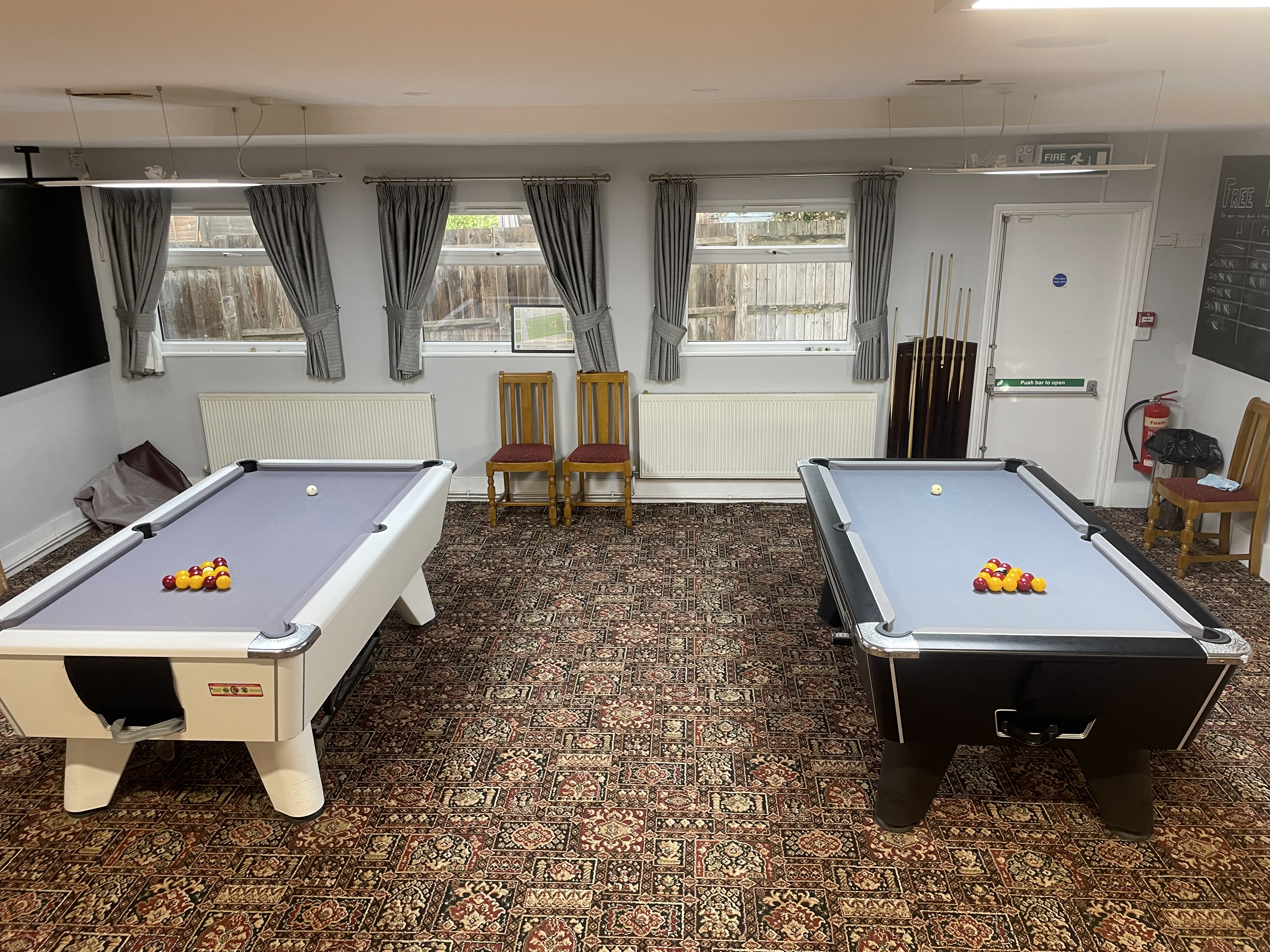 The Sports Room at The EKCO Club prepared for a private function